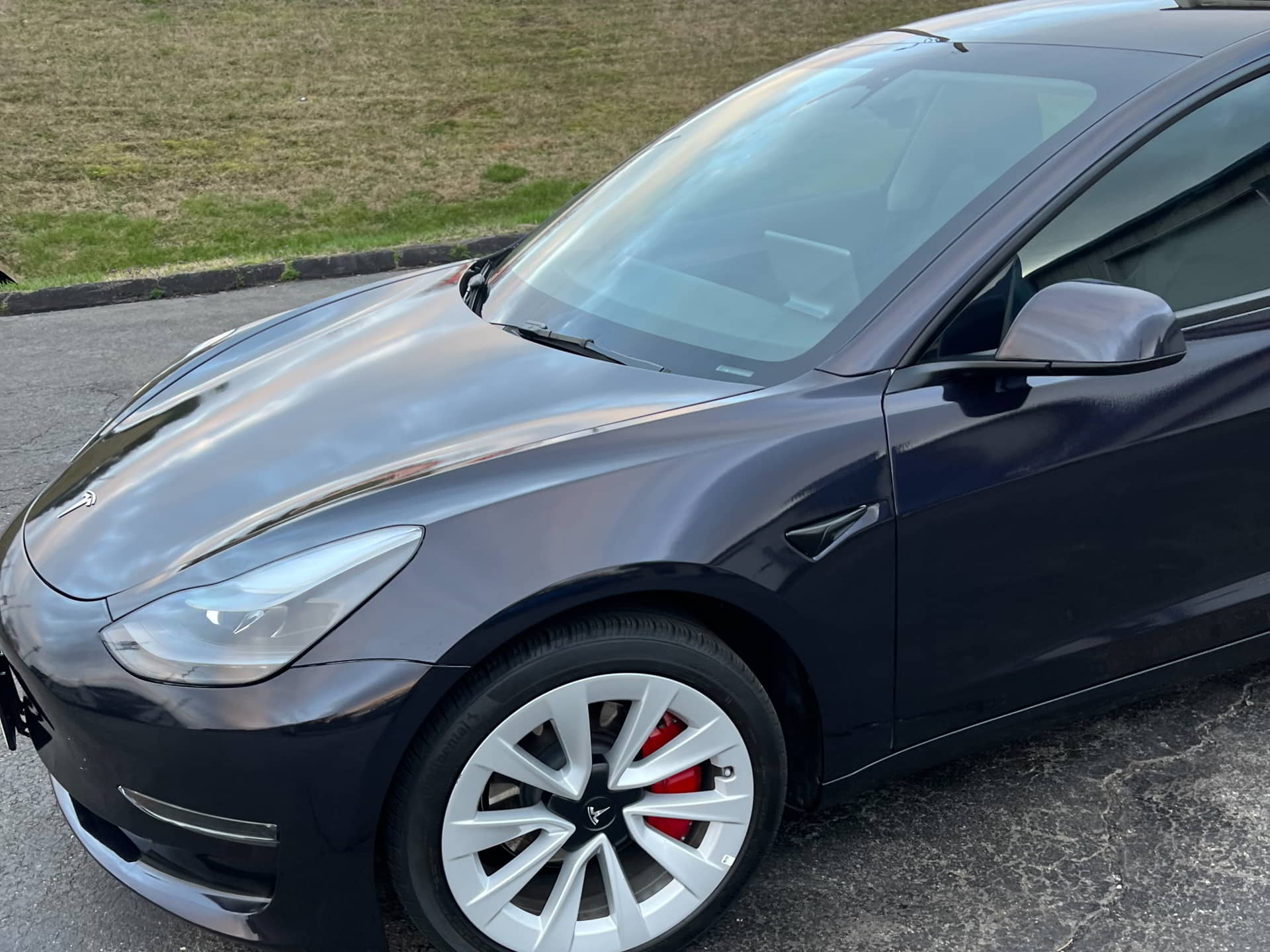 tesla black car wrap dynamic detailing & tint odenton md