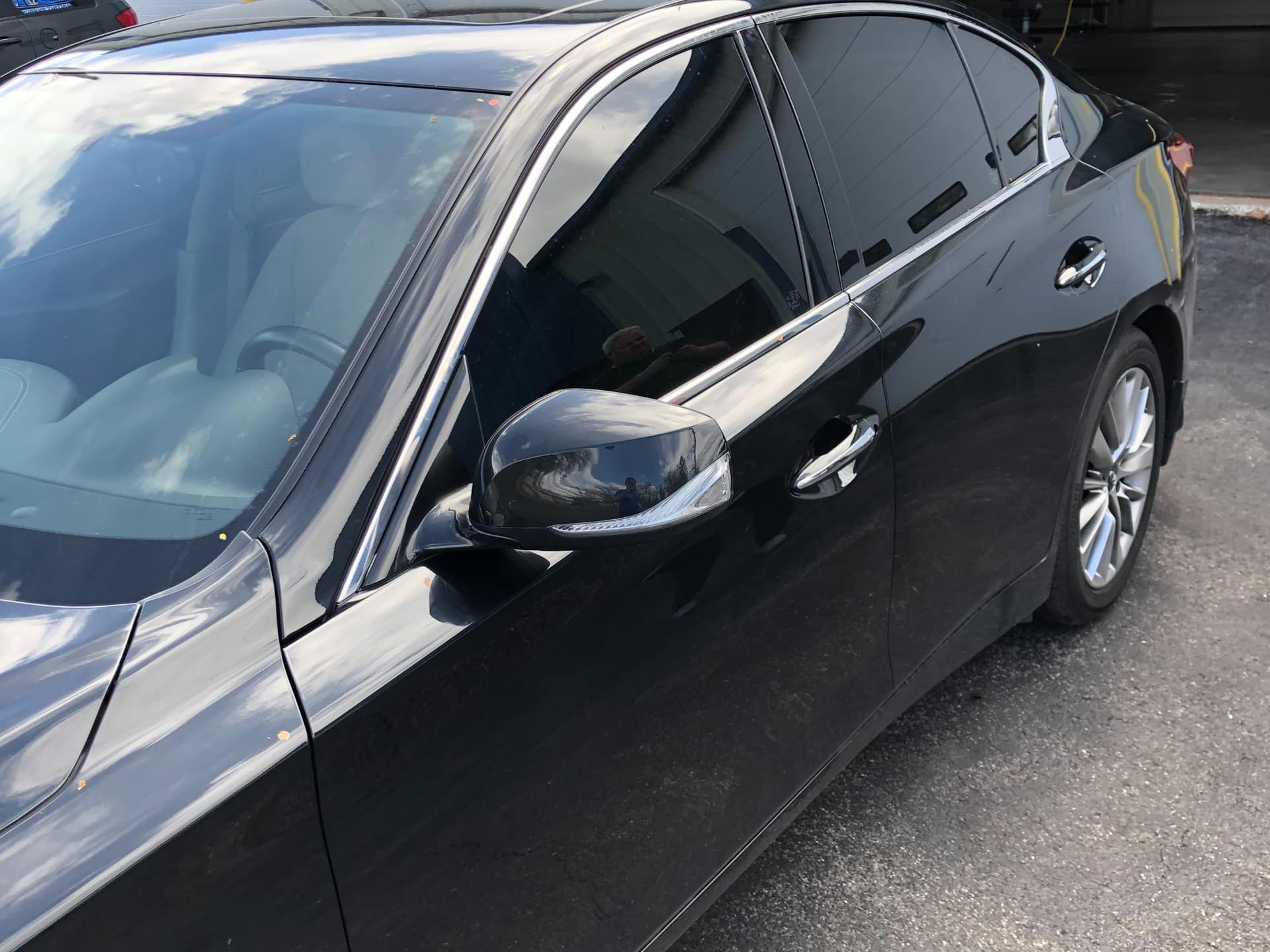 black car full window tint in odenton md dynamic detailing & tint